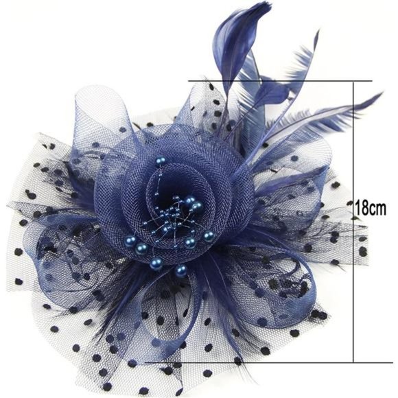 PENNY Mesh Hat Fascinator A-navy - Picture 4 of 6